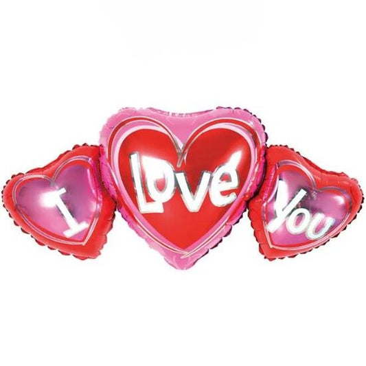36" Μπαλόνι Τριπλή Καρδιά I Love you