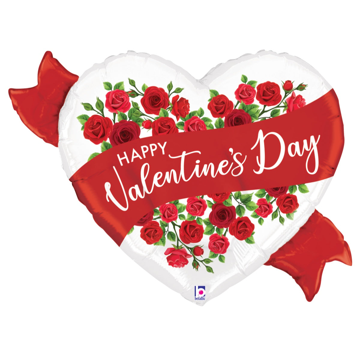 37" Μπαλόνι Καρδιά Valentine Κόκκινα Τριαντάφυλλα