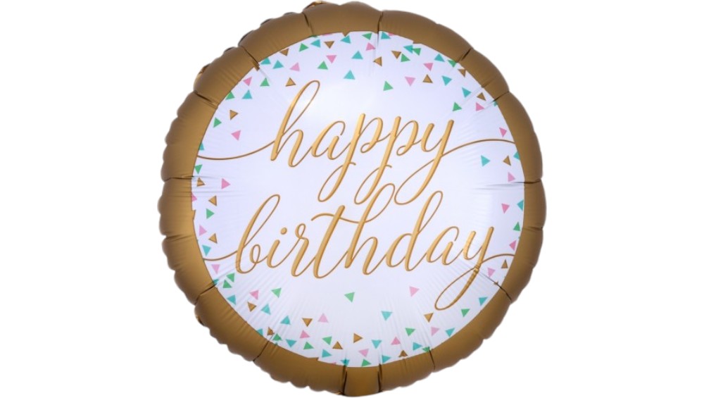 Μπαλόνι Happy Birthday χρυσό - φουσκωμένο με ήλιον