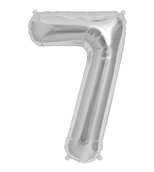 Mini Shape Μπαλόνια Αριθμοί Ασημί 40 cm – 16″