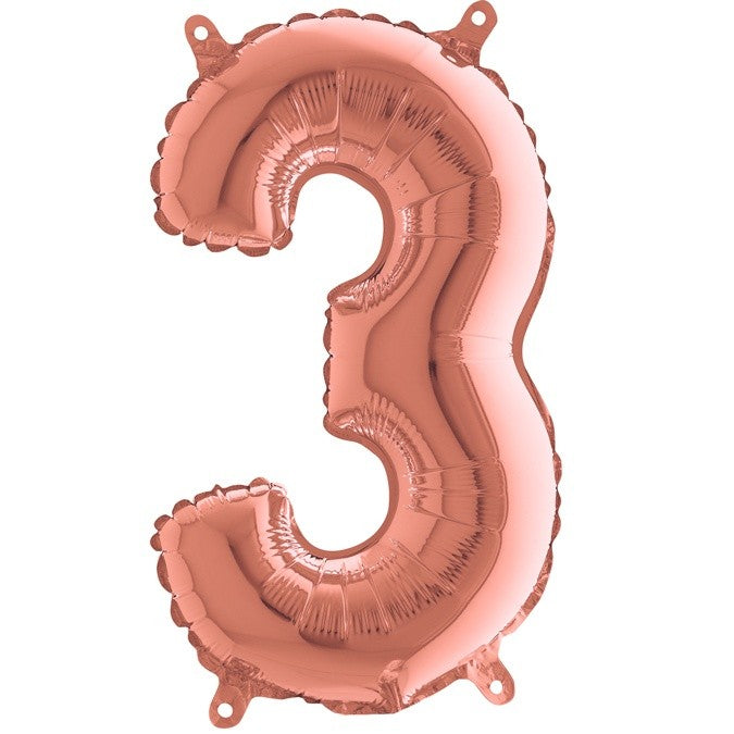 Mini Shape Rosegold Μπαλόνια Αριθμοί 36 cm – 14″