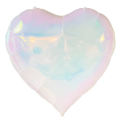 40” Μπαλόνι Καρδιά Λευκή Ιριδίζουσα