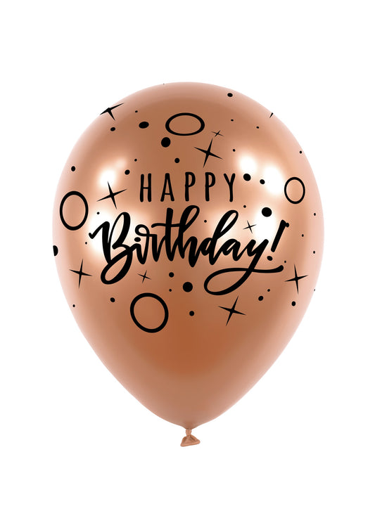 Μπαλόνια Λάτεξ 11 Birthday Dots & Sparkle Satin Rose Copper / 25 τμχ