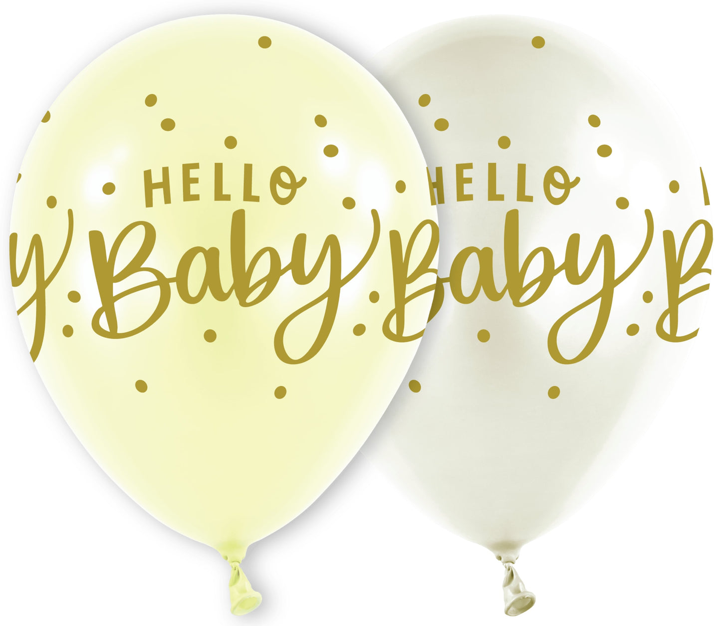 Μπαλόνια Λάτεξ 11 Hello Baby Dots Λευκό και Ιβουάρ / 25 τεμ