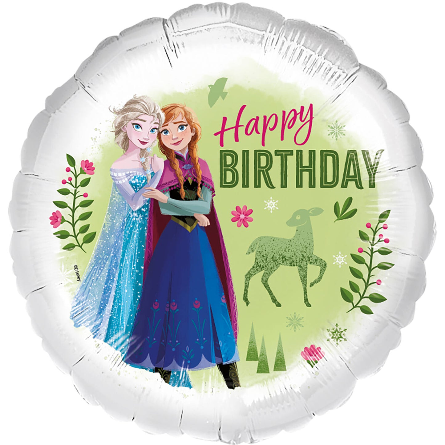 Μπαλόνι Φοιλ 17 Frozen Anna & Elsa Happy Birthday / 45 εκ