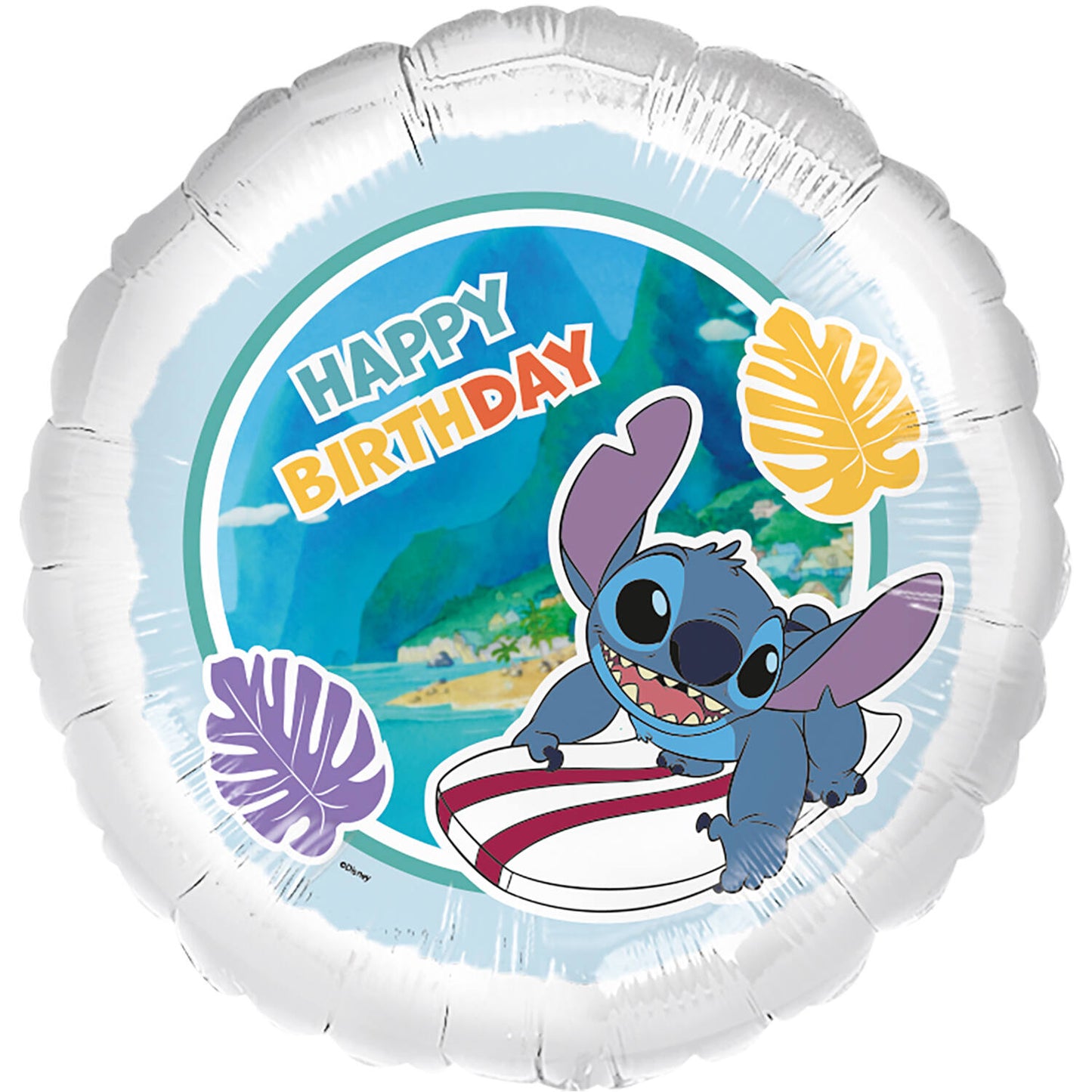 Μπαλόνι Φοιλ 17 Stitch Surfer Happy Birthday / 43 εκ