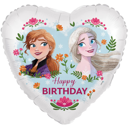 Μπαλόνι Φοιλ 18 Καρδιά Frozen Anna & Elsa Happy Birthday / 46 εκ