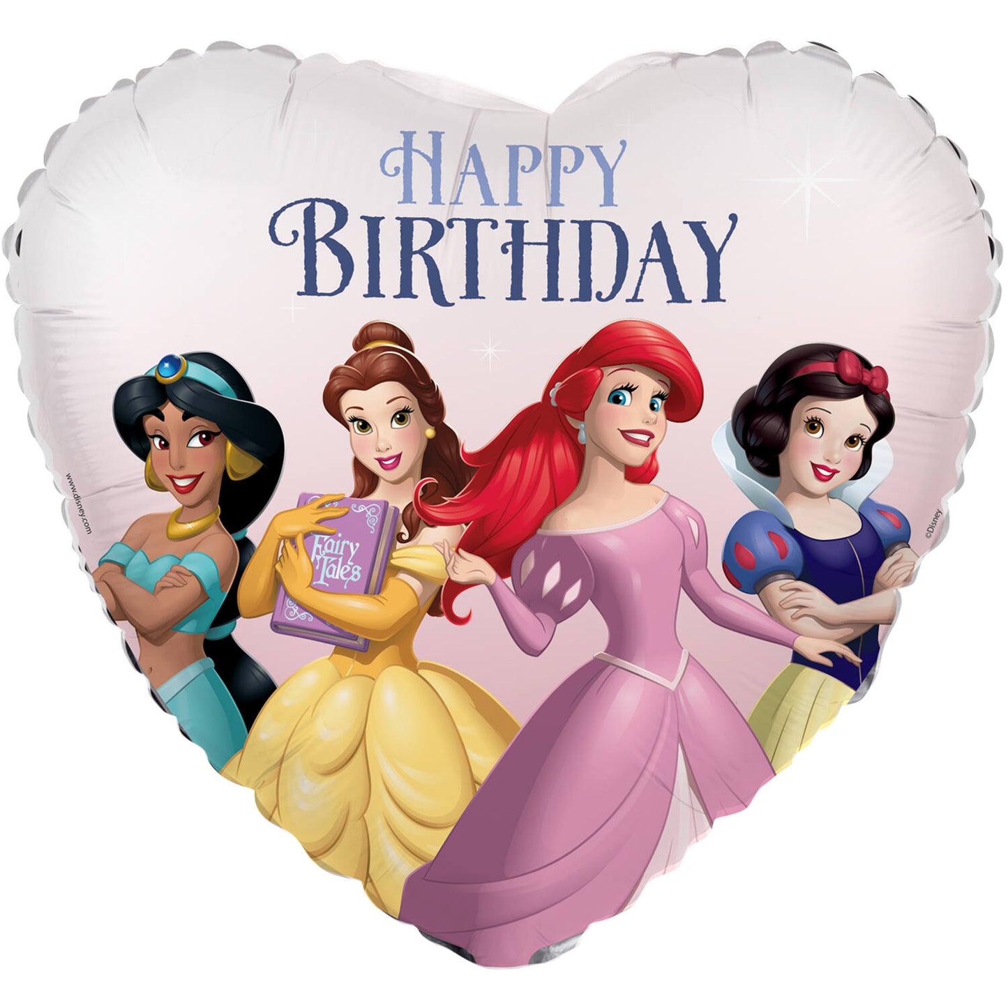 Μπαλόνι Φοιλ 17 Disney Princess Καρδιά / 43 εκ - Happy Birthday Jasmine - Πανέμορφη - Ariel - Χιονάτη