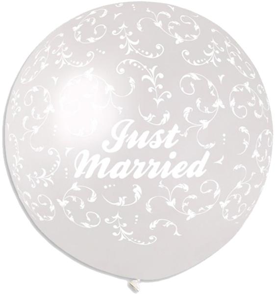 40" μπαλόνι τυπωμένο Just Married με κέντημα