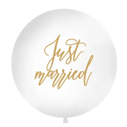 40" Τεράστιο Μπαλόνι Just Married λευκό