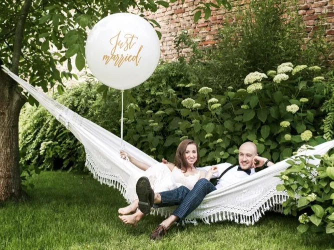 40" Τεράστιο Μπαλόνι Just Married λευκό