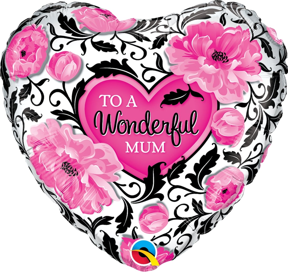 Μπαλόνι Φοιλ 18 Wonderful Mum Floral Damask / 45 εκ