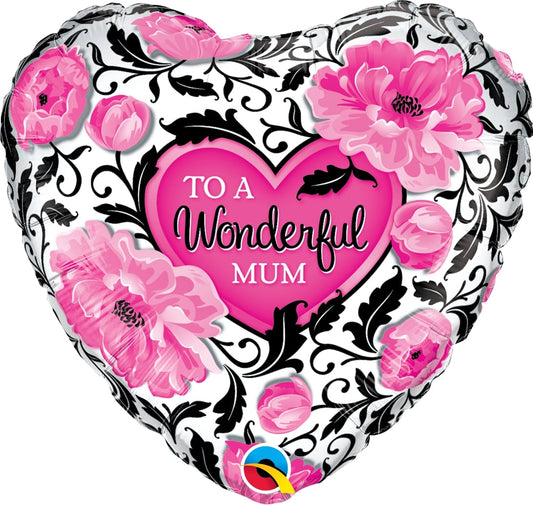 Μπαλόνι Φοιλ 18 Wonderful Mum Floral Damask / 45 εκ