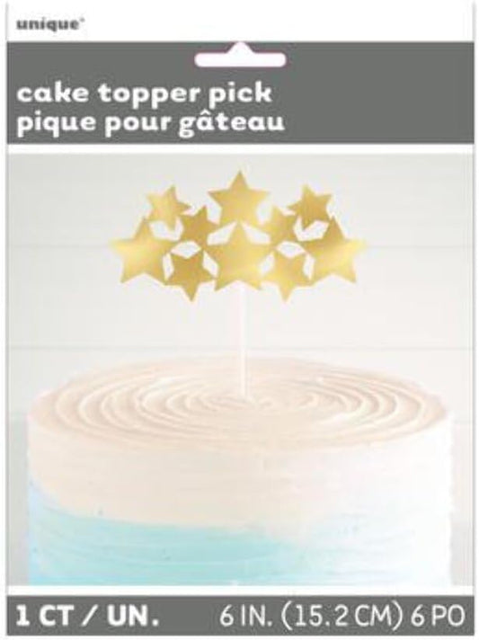 Διακόσμηση Τούρτας Χρυσά Αστέρια / Gold Foil Stars Cake Topper 15 x 12 εκ