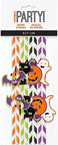 Καλαμάκια Χάρτινα ριγέ Halloween / 8 τμχ