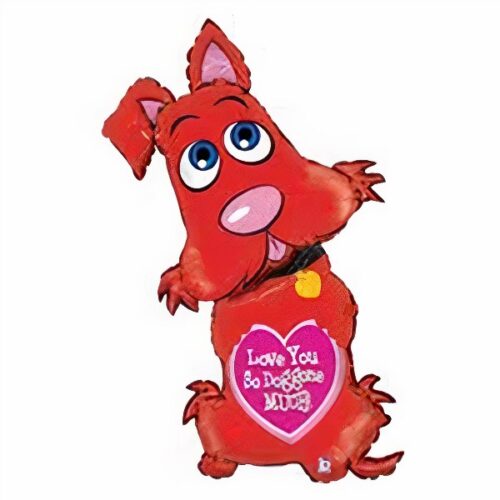 44" Μπαλόνι Κόκκινο Σκυλάκι 'Love you so doggone much'