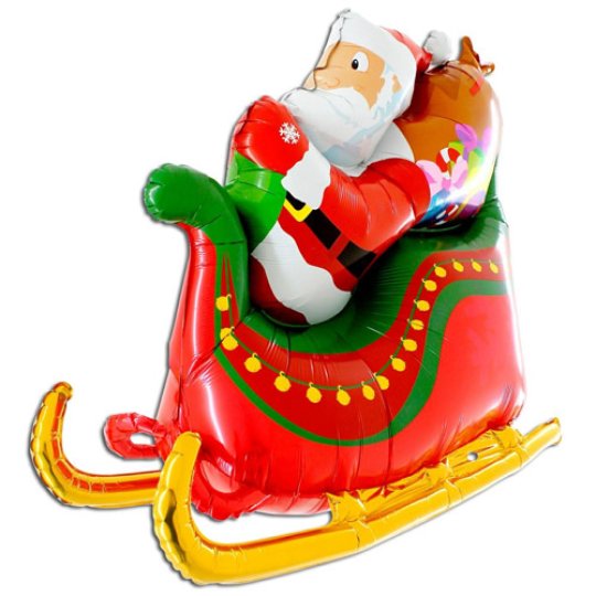 46" 3D Μπαλόνι Άι Βασίλης με έλκυθρο