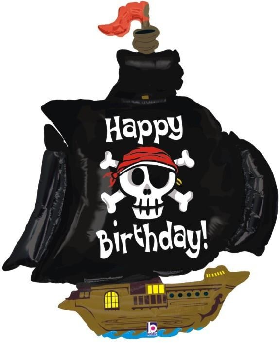 46" Μπαλόνι Πειρατικό Καράβι Happy Birthday