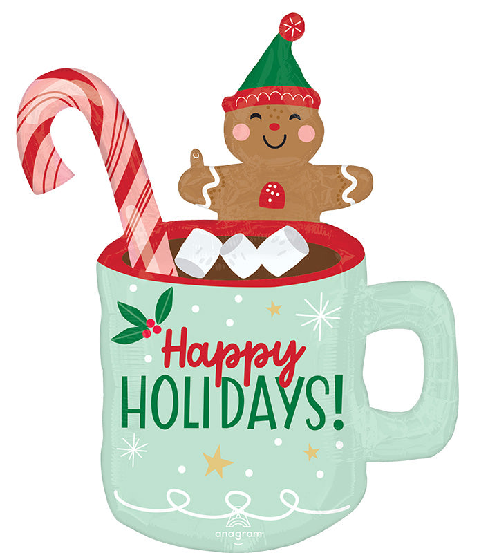 Μπαλόνι Φοιλ Σχήμα Κούπα Happy Holidays Mug / 63 x 78 εκ