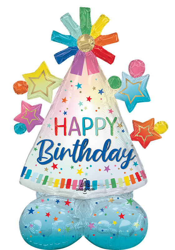 Μπαλόνι Φοιλ AirLoonz Party Hat / 73 x 73 εκ - Happy Birthday