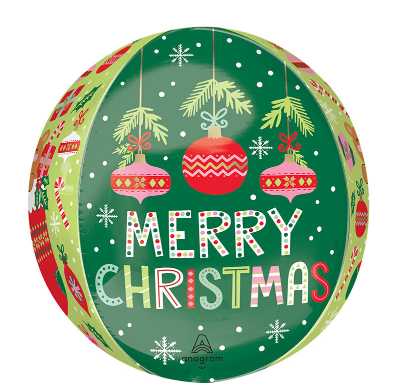 Μπαλόνι Orbz 16 Σφαίρα Beary Christmas / 38 εκ x 40 εκ