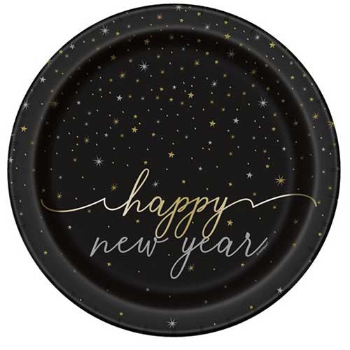 Πιάτα Χάρτινα 23 εκ  Happy New Year / 8 τεμ.