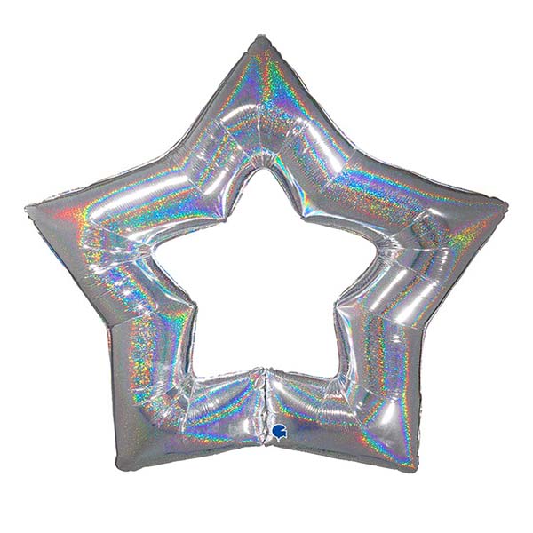 48" Μπαλόνι Ασημί Linky Aστέρι