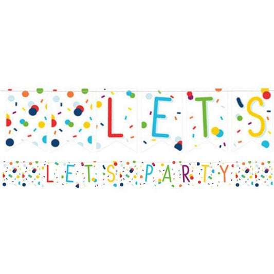 Γιρλάντα Σημαιάκια Confetti Let's Party 19εκ x 185εκ