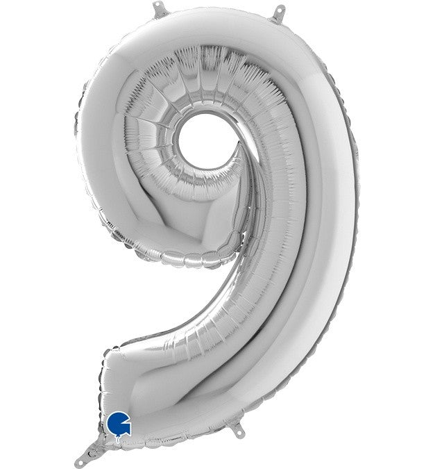 Μπαλόνια Αριθμοί Ασημί 66 cm - 26"