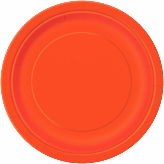 Πιάτα Χάρτινα Γλυκού 18εκ Πορτοκαλί  / 8 τεμ