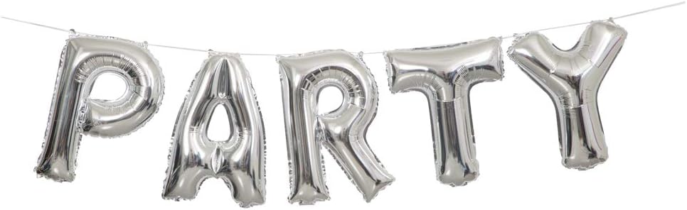 Γιρλάντα με ασημί  φοιλ Μπαλόνια 'PARTY'