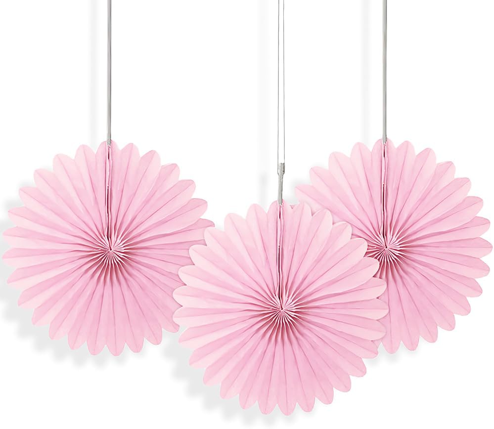 Διακοσμητικές Βεντάλιες Χάρτινες Ρόζ/Pink / 3 τεμ.