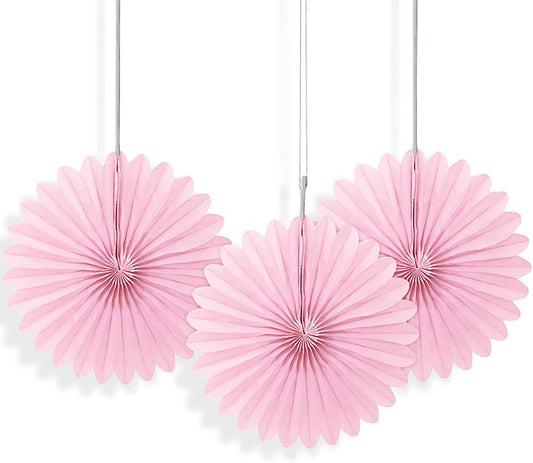 Διακοσμητικές Βεντάλιες Χάρτινες Ρόζ/Pink / 3 τεμ.