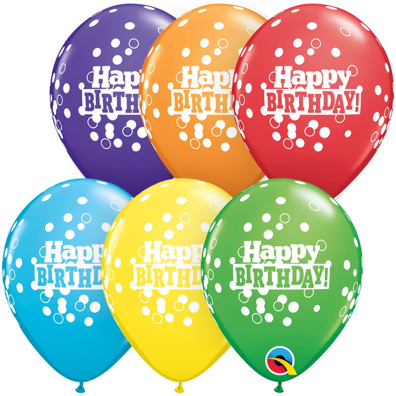 Μπάλονια Λατέξ 5 Bright Rainbow Assorted Bday Confetti Dots / 100 τεμ