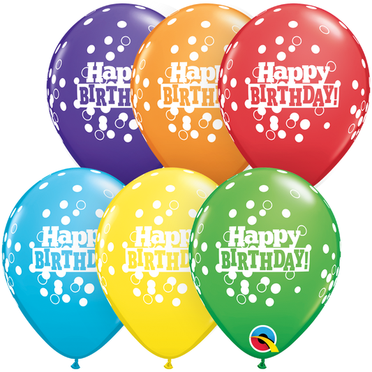 Μπάλονια Λατέξ 5 Bright Rainbow Assorted Bday Confetti Dots / 100 τεμ