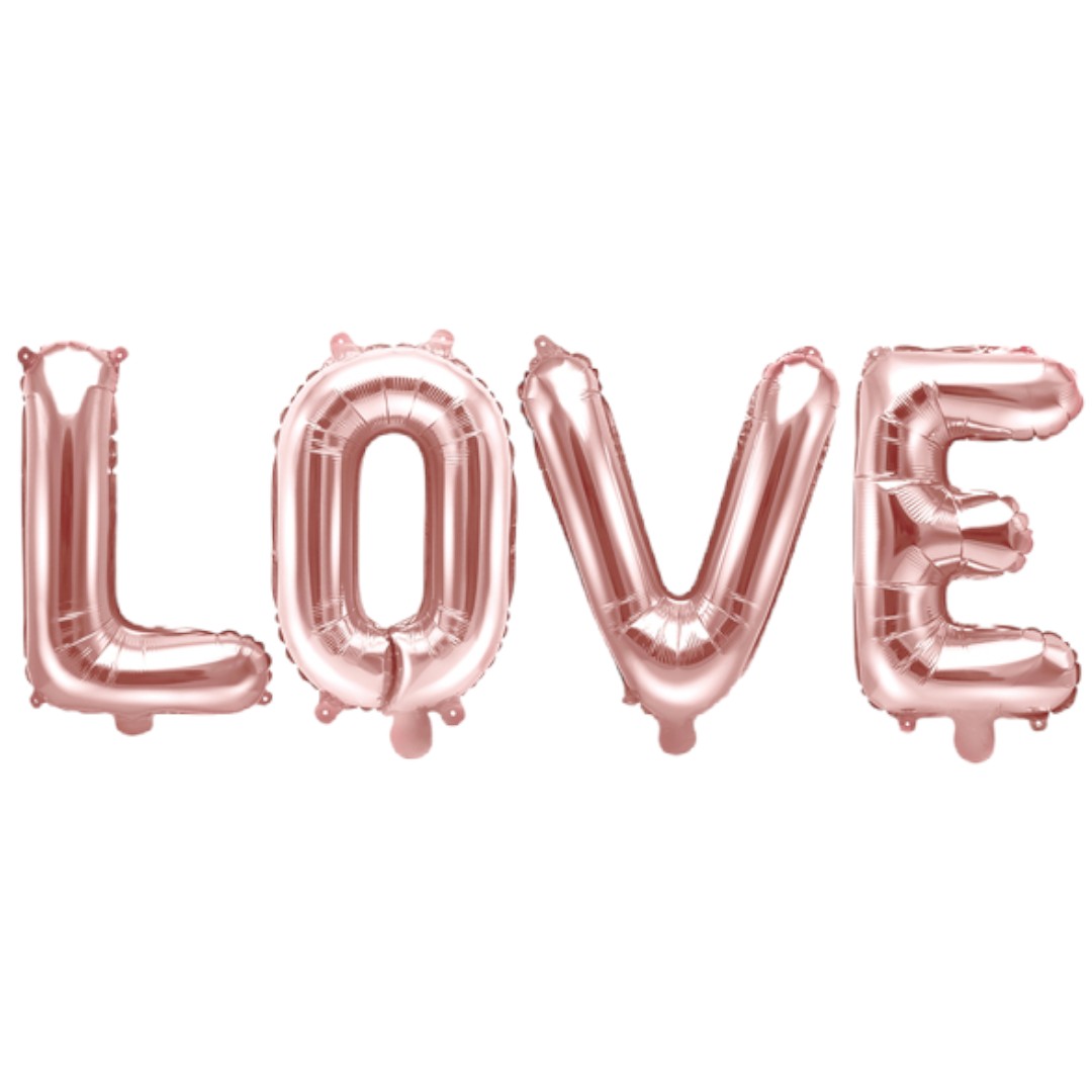 55'' Μπαλόνι φράση Love rosegold