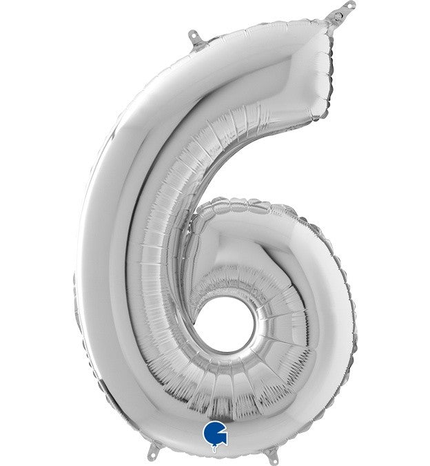 Μπαλόνια Αριθμοί Ασημί 66 cm - 26"