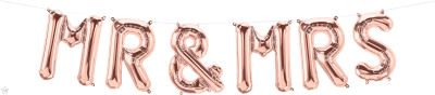 Μπαλόνι Γράμματα Mr & Mrs Ροζ Χρυσό