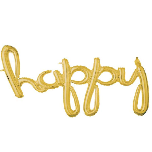 58" Μπαλόνι γενεθλίων "Happy" Χρυσό