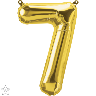 Μπαλόνι Φοιλ Σχήμα Νούμερο 7 Χρυσό 86εκ ύψος