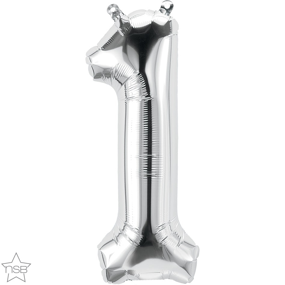 Μπαλόνι Φοιλ Μίνι Νούμερο 1 Ασημί 41εκ