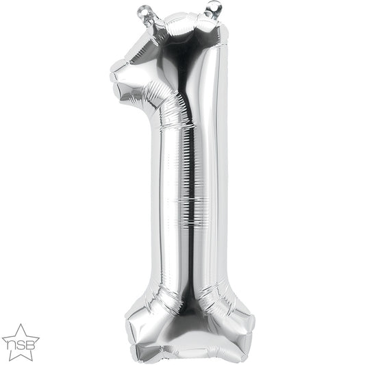 Μπαλόνι Φοιλ Μίνι Νούμερο 1 Ασημί 41εκ