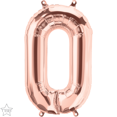 Μπαλόνι Φοιλ Μινι Νούμερο 0 Ροζ Χρυσό 16/ 41εκ. με βαλβίδα.