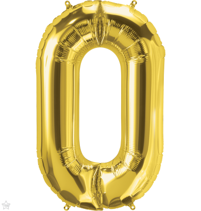 Μπαλόνι Φοιλ Σχήμα Νούμερο 0 Χρυσό 86εκ ύψος