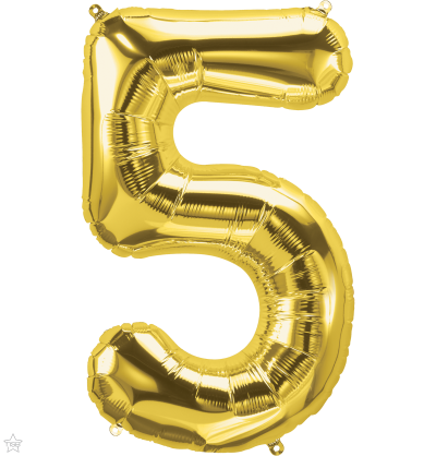Μπαλόνι Φοιλ Σχήμα Νούμερο 5 Χρυσό
