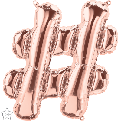 Μπαλόνι Φοιλ Γράμμα μίνι Ροζ Χρυσό Σύμβολο # 16/ 41εκ