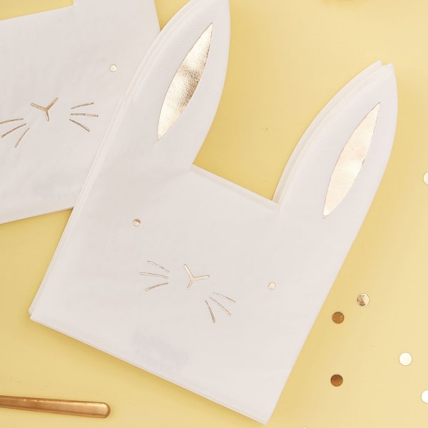 Πασχαλινές Χαρτοπετσέτες σε σχήμα Λαγουδάκι /16 τεμ