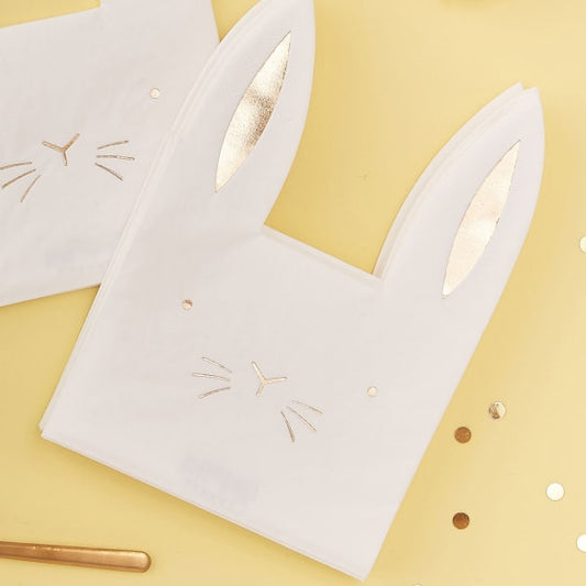 Πασχαλινές Χαρτοπετσέτες σε σχήμα Λαγουδάκι /16 τεμ