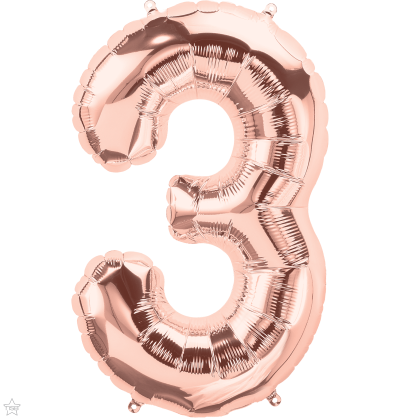 Φοιλ Σχήμα Νούμερο 3 / 86εκ ύψος - Ροζ Χρυσό