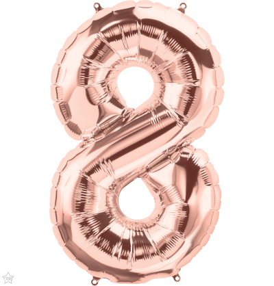 Φοιλ Σχήμα Νούμερο 8 / 86εκ ύψος - Ροζ Χρυσό